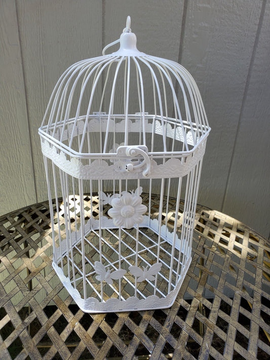 Cream Bird Card Cage