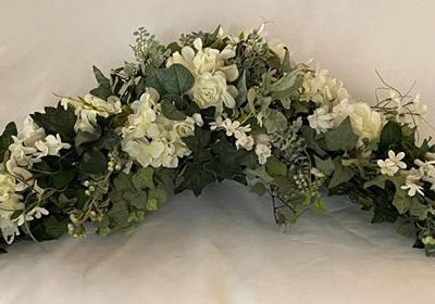 White Floral Greenery Swag