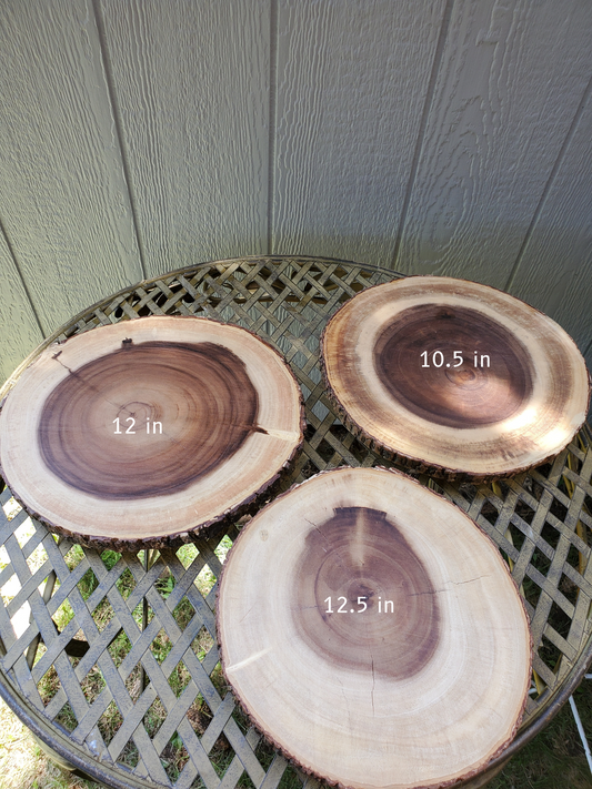Acacia Wood Slice Serving Stands