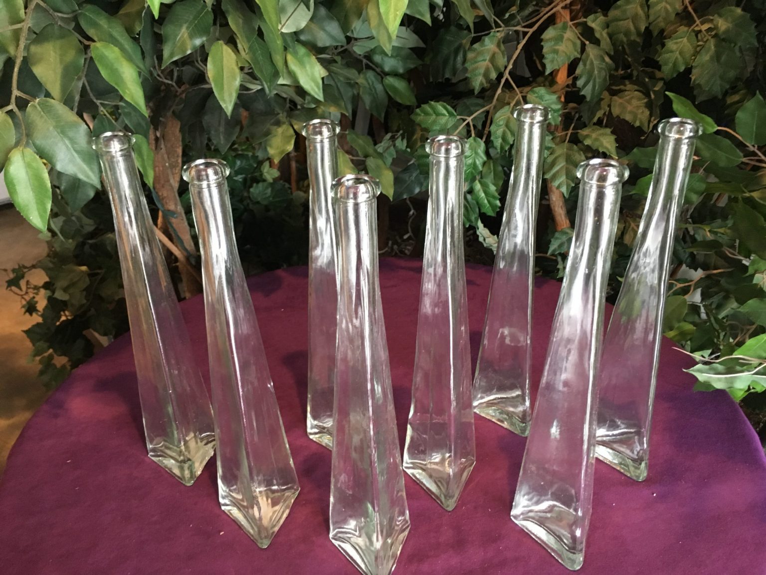 Triangle Glass Vase Rigby Wedding Rentals