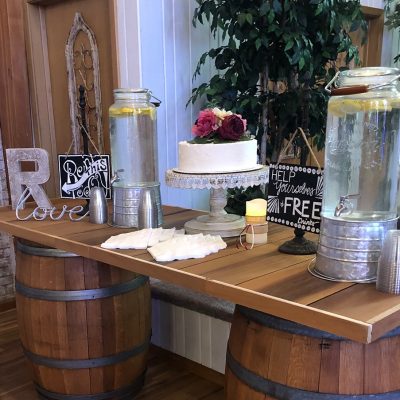 Glass Beverage Dispenser with Galvanized Stand - Rigby Wedding Rentals