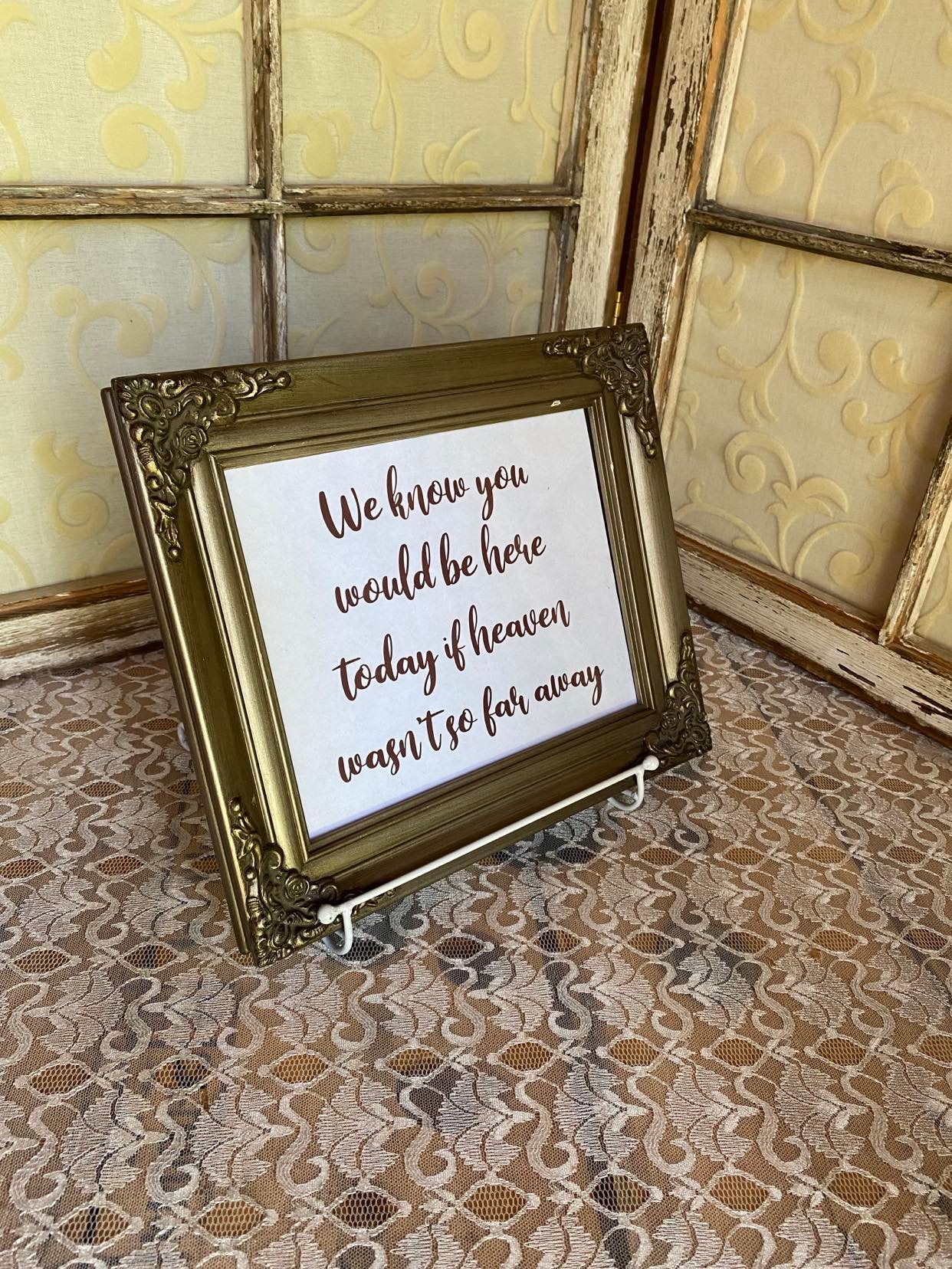 Cream Picture Stand - Rigby Wedding Rentals