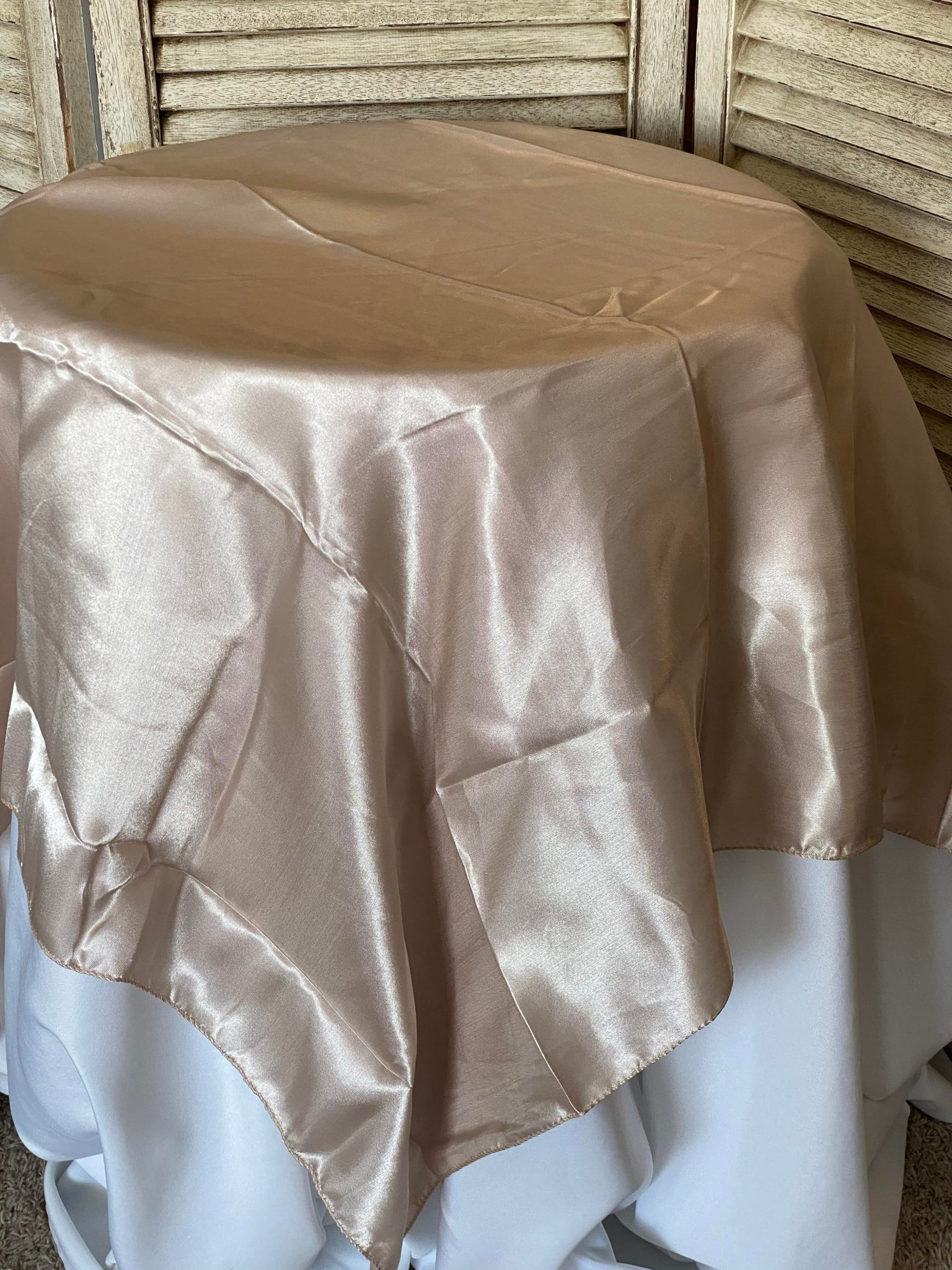 Velvety Champagne Table Linen Rigby Wedding Rentals