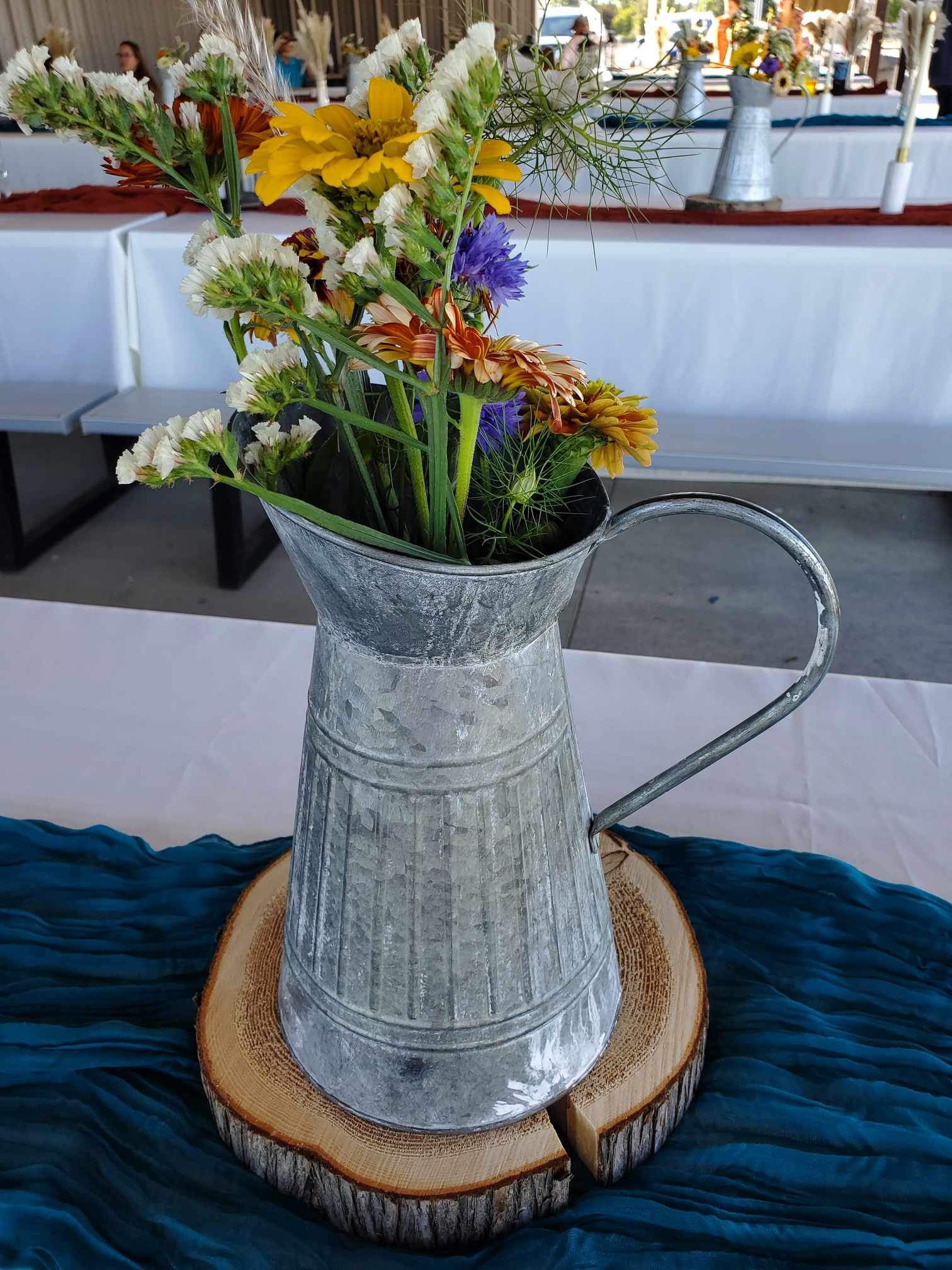 Galvanized Metal Pitcher - Rigby Wedding Rentals