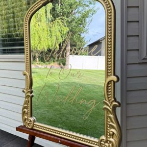 Gold Mirror Welcome Sign